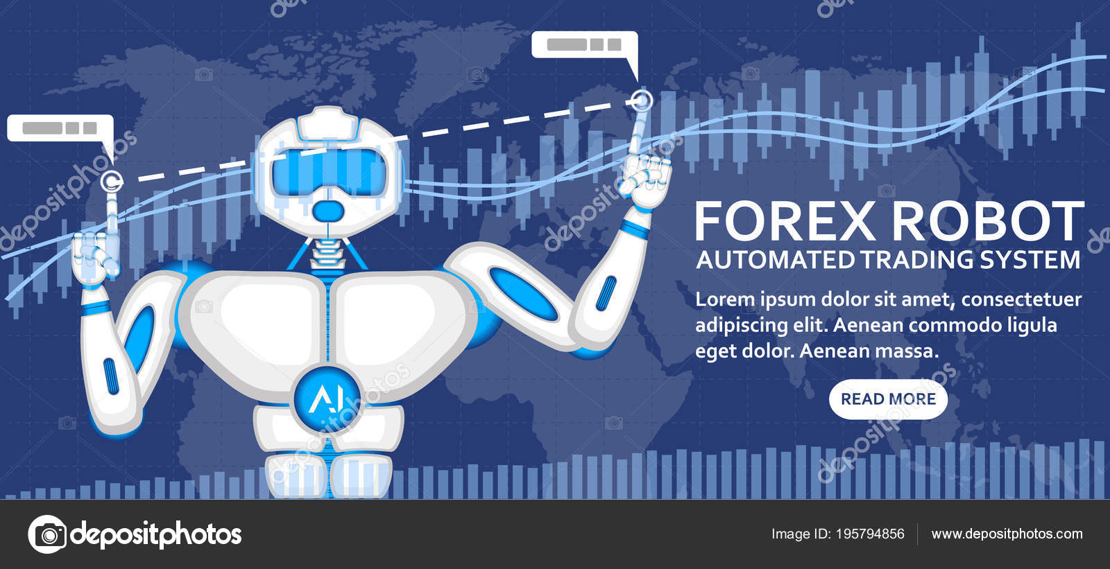 Forex Robot!    Concept Android Financial Diagram Automated Trading - 